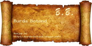 Burda Botond névjegykártya